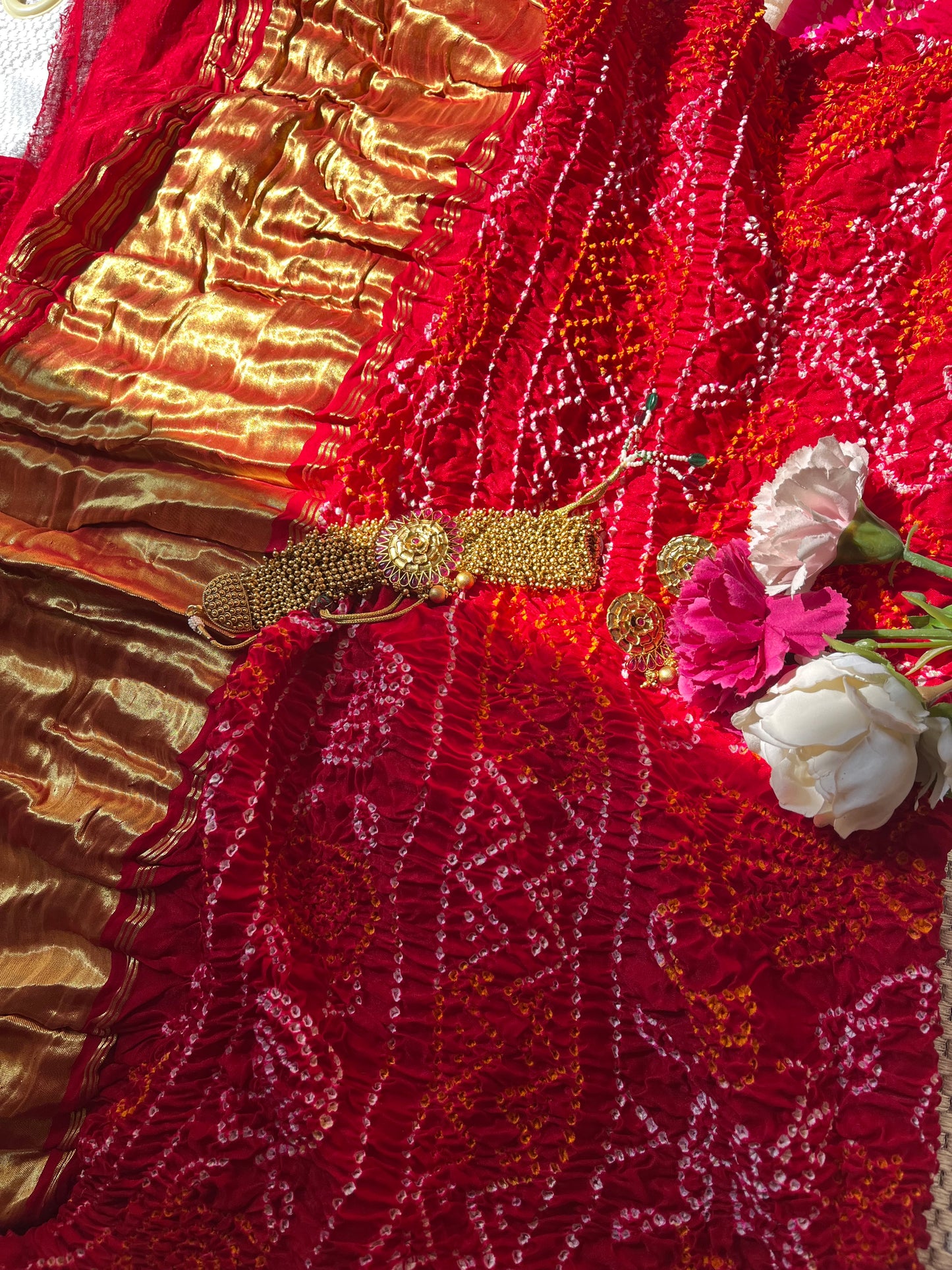 Gajji silk Bandhej saree