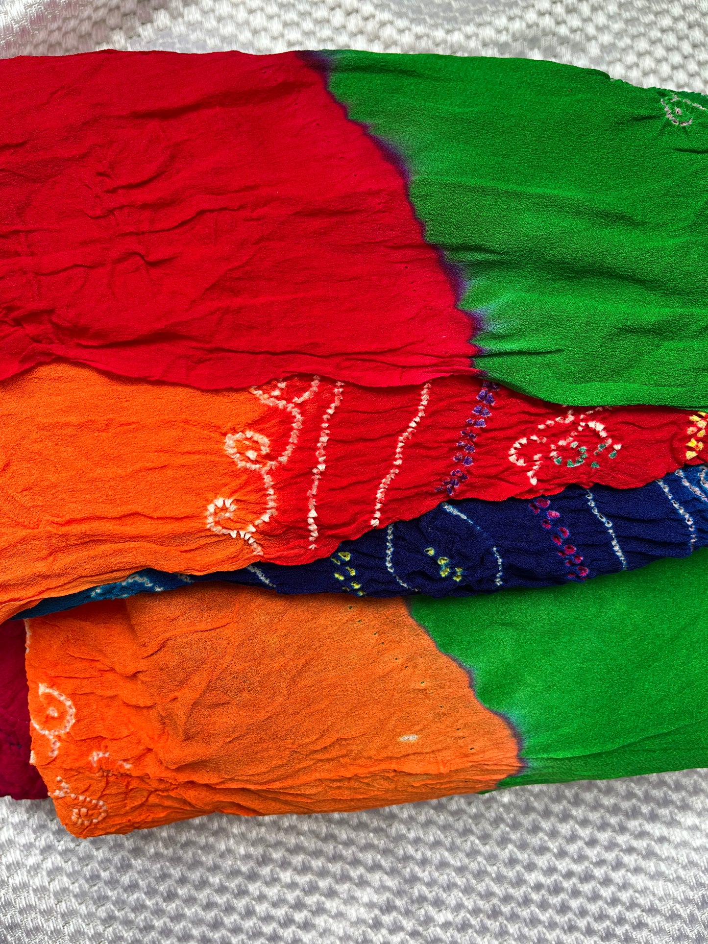 Rainbow Bandhej saree