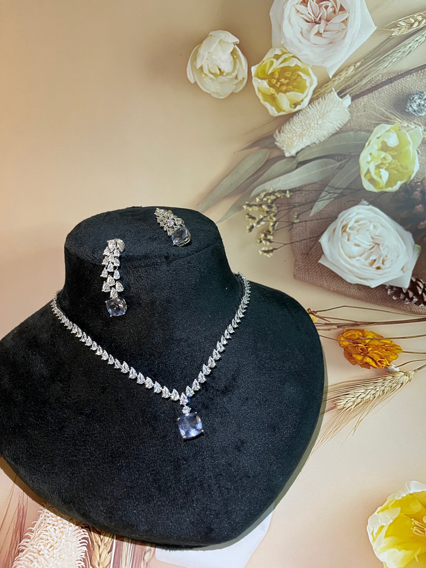 Tanzanite Diamond Style Necklace