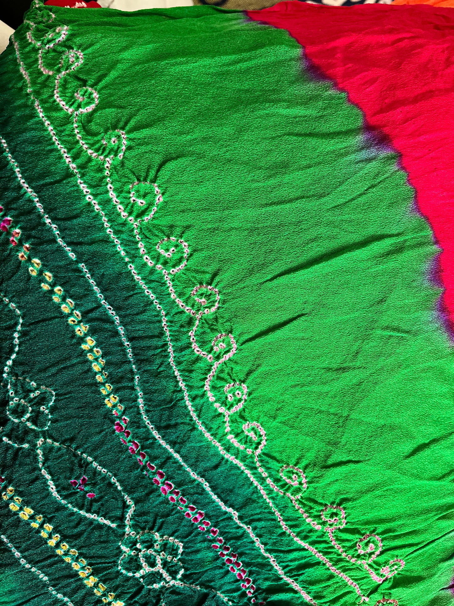 Rainbow Bandhej saree