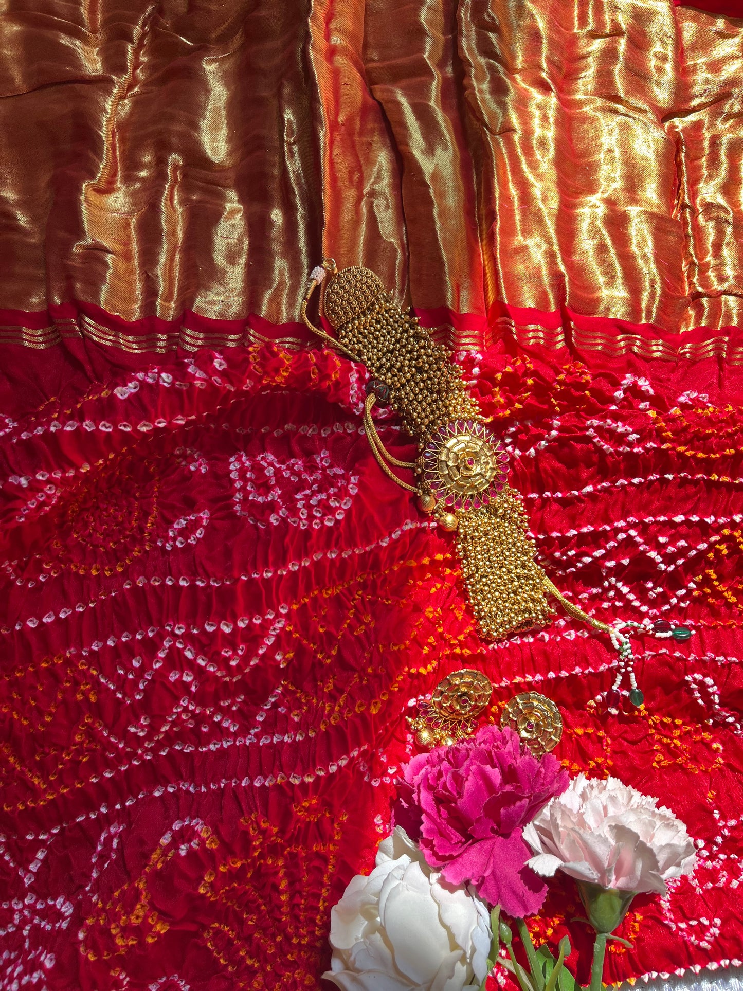 Gajji silk Bandhej saree